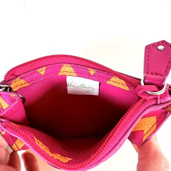 NWOT Vera Bradley Zig Zag Pink Orange‎ Coin Card Key Chain holder Purse - Picture 3 of 3